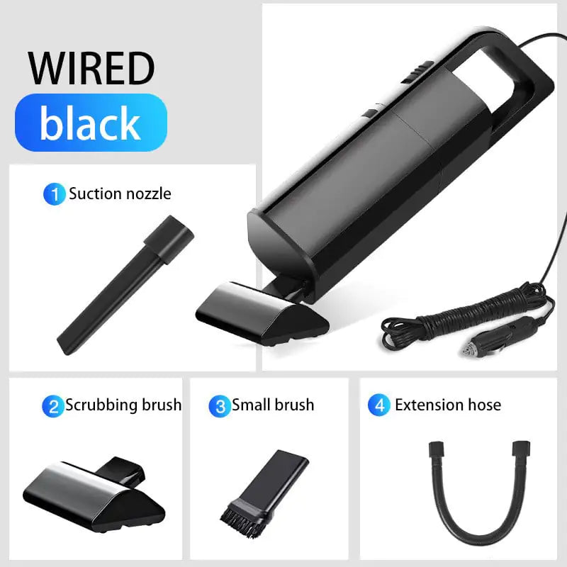 Wireless Rechargeable Handheld Vacuum Cleaner – Powerful 36000 RPM Portable Cordless Cleaner for Home & Car (Black/White)