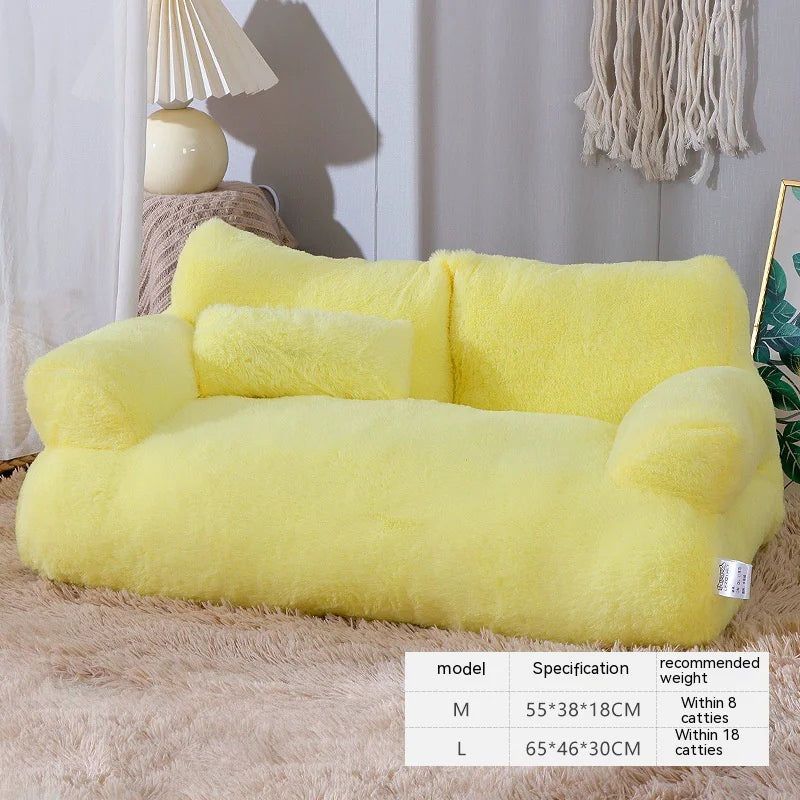 Luxurious Plush Cat Bed – Soft Elevated Pet Bed for Cats and Small Dogs