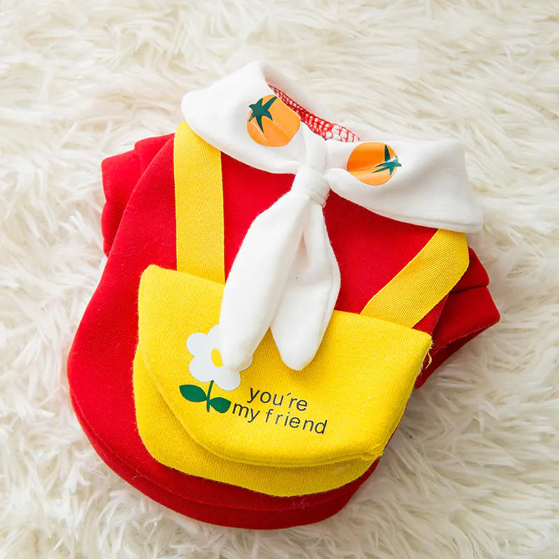 Fashion Cute Cartoon Pet Sweater – Warm Cotton Autumn & Winter Clothes for Dogs & Cats (XS–XL, Multiple Colors)