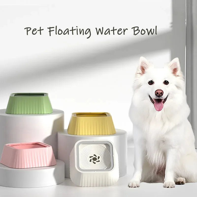 Floating Pet Water Bowl – Splash-Proof, Anti-Tip Design with Large 1300ml Capacity for Dogs and Cats