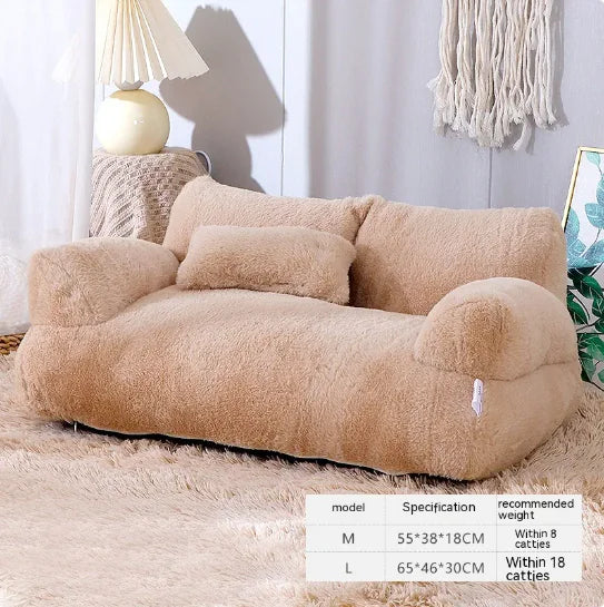 Luxurious Plush Cat Bed – Soft Elevated Pet Bed for Cats and Small Dogs
