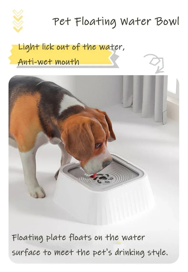 Floating Pet Water Bowl – Splash-Proof, Anti-Tip Design with Large 1300ml Capacity for Dogs and Cats
