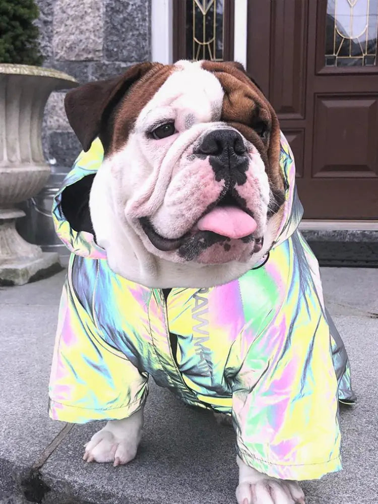 Reflective Dog Raincoat – Waterproof, Windproof & Stylish Outerwear for All Breeds (Sizes S–4XL, Silver)