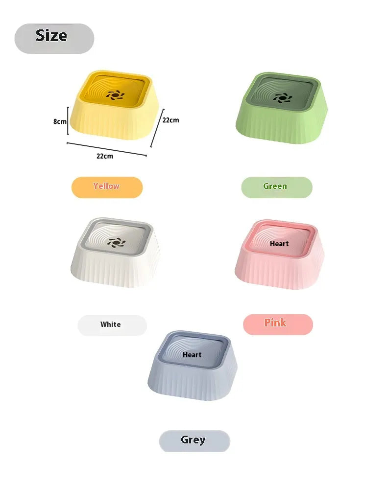 Floating Pet Water Bowl – Splash-Proof, Anti-Tip Design with Large 1300ml Capacity for Dogs and Cats