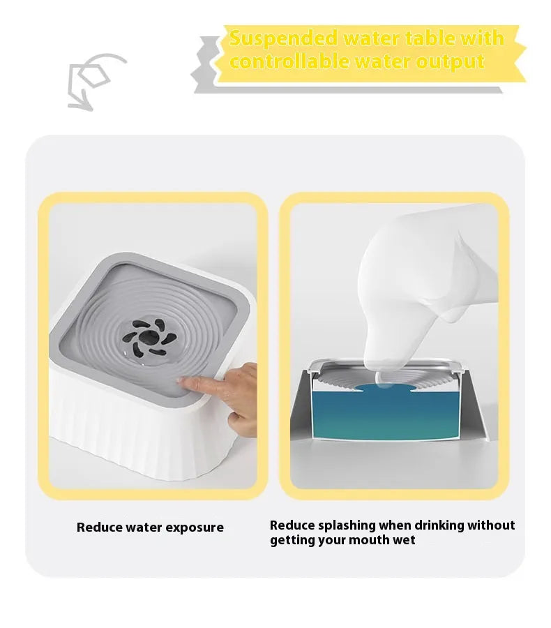 Floating Pet Water Bowl – Splash-Proof, Anti-Tip Design with Large 1300ml Capacity for Dogs and Cats