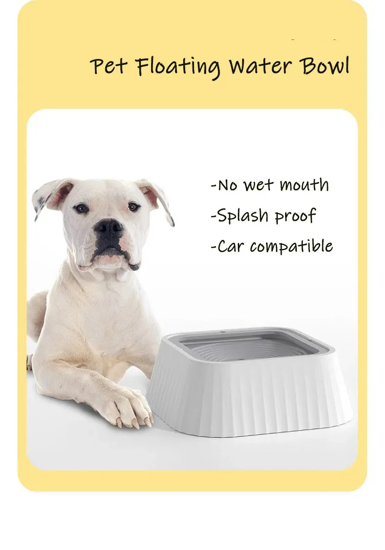 Floating Pet Water Bowl – Splash-Proof, Anti-Tip Design with Large 1300ml Capacity for Dogs and Cats