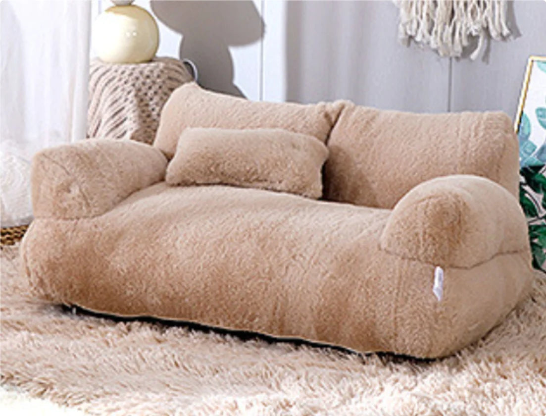 Luxurious Plush Cat Bed – Soft Elevated Pet Bed for Cats and Small Dogs