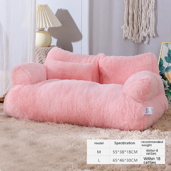 Luxurious Plush Cat Bed – Soft Elevated Pet Bed for Cats and Small Dogs