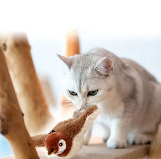 Electric Fish Bird Plush Toy – Interactive Light-Up & Sound Toy for Dogs and Cats