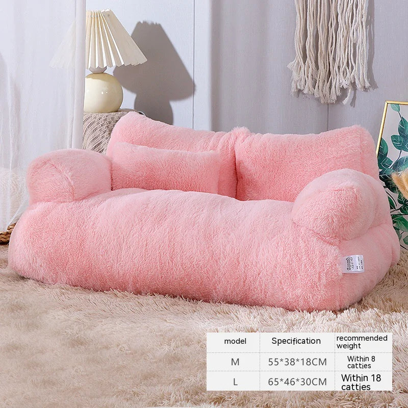 Luxurious Plush Cat Bed – Soft Elevated Pet Bed for Cats and Small Dogs