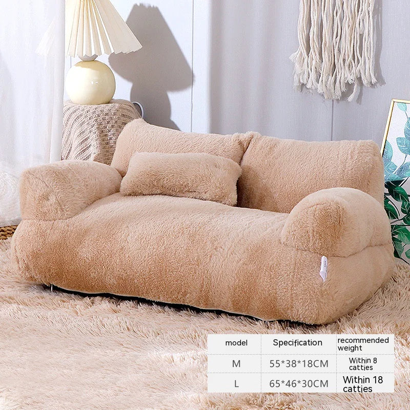Luxurious Plush Cat Bed – Soft Elevated Pet Bed for Cats and Small Dogs