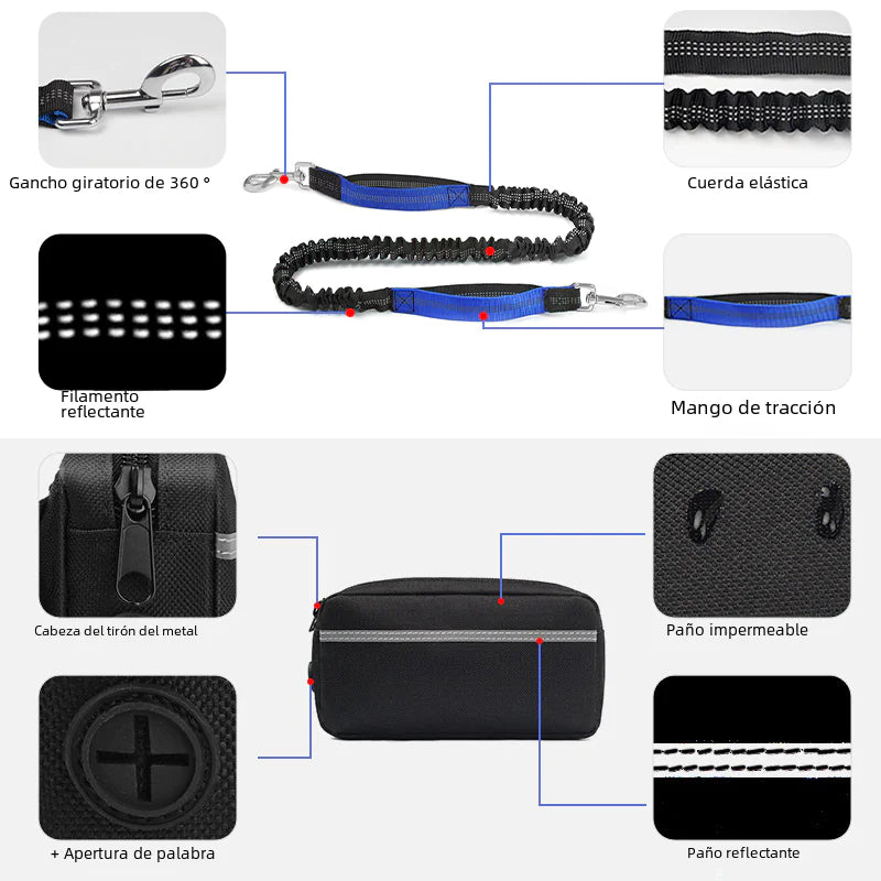 Hands-Free Pet Running Waist Bag & Leash – Adjustable Multifunctional Jogging Belt for Dogs (120–183cm)