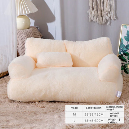 Luxurious Plush Cat Bed – Soft Elevated Pet Bed for Cats and Small Dogs