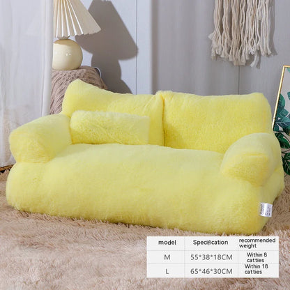 Luxurious Plush Cat Bed – Soft Elevated Pet Bed for Cats and Small Dogs