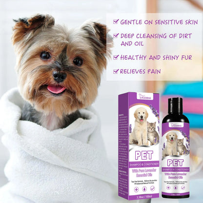 Gentle Itch-Relief Pet Shampoo for Dogs – Soothing, Softening &amp; Tangle-Free Formula (100ml)