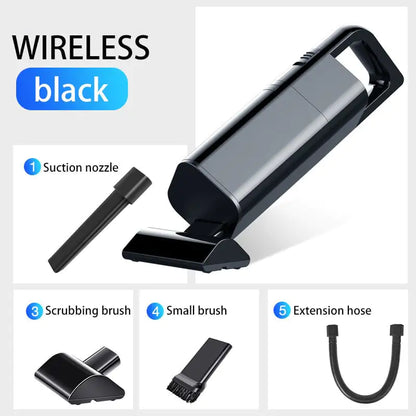 Wireless Rechargeable Handheld Vacuum Cleaner – Powerful 36000 RPM Portable Cordless Cleaner for Home & Car (Black/White)