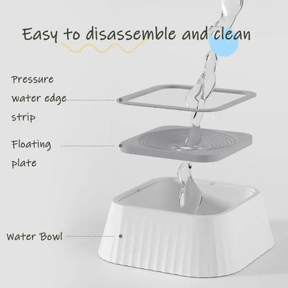 Floating Pet Water Bowl – Splash-Proof, Anti-Tip Design with Large 1300ml Capacity for Dogs and Cats