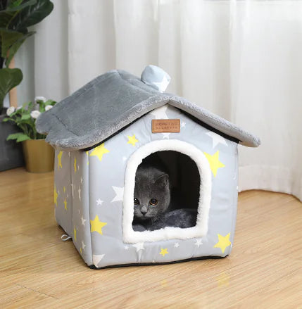 Cozy Cat and Dog Kennel House – Soft Cloth Pet Bed in Multiple Colors (S, M, L)