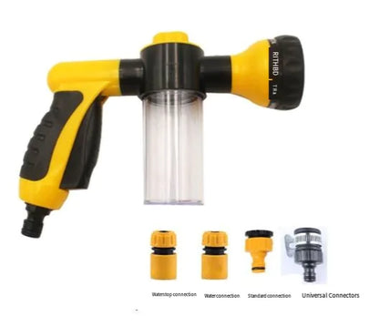 8-in-1 Pup Jet Dog Washer Kit – Dog Shower Hose Attachment with Soap Dispenser, Grooming Brush, and Comb