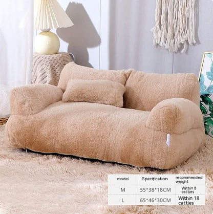 Luxurious Plush Cat Bed – Soft Elevated Pet Bed for Cats and Small Dogs