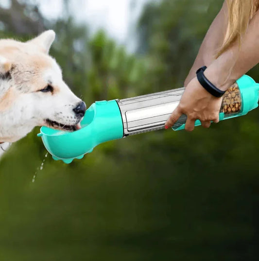 3-in-1 Dog Water Bottle & Food Feeder – Portable Leak-Proof Pet Travel Dispenser (300ml / 500ml, Multiple Colors)