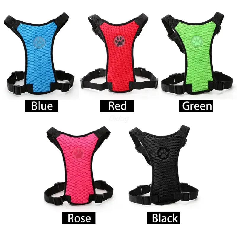 Breathable Mesh Dog Car Safety Harness – Adjustable Chest Strap for Comfort and Protection (Multi-Use Design)