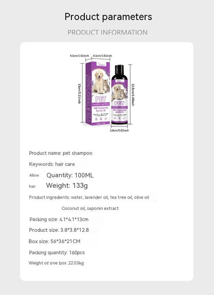 Gentle Itch-Relief Pet Shampoo for Dogs – Soothing, Softening &amp; Tangle-Free Formula (100ml)