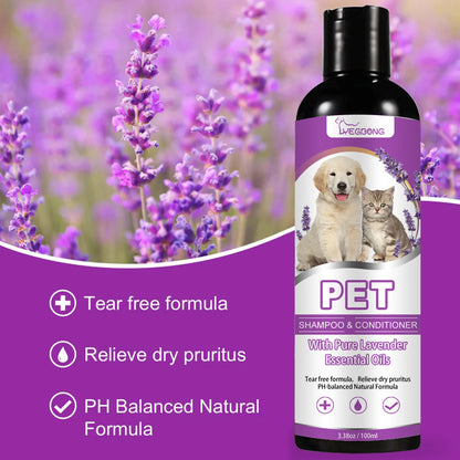 Gentle Itch-Relief Pet Shampoo for Dogs – Soothing, Softening &amp; Tangle-Free Formula (100ml)