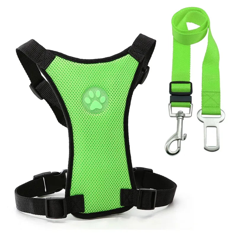Breathable Mesh Dog Car Safety Harness – Adjustable Chest Strap for Comfort and Protection (Multi-Use Design)