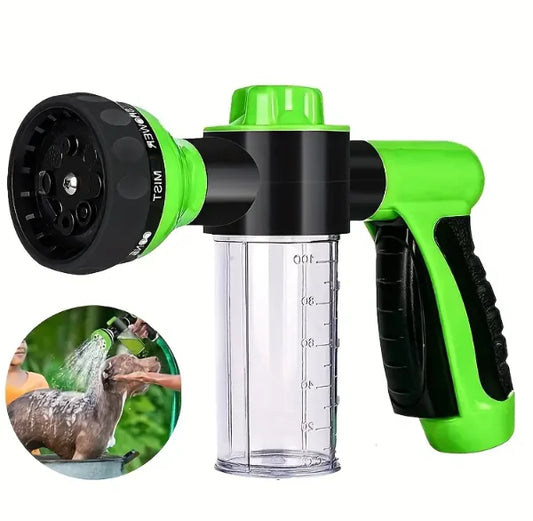 8-in-1 Pup Jet Dog Washer Kit – Dog Shower Hose Attachment with Soap Dispenser, Grooming Brush, and Comb