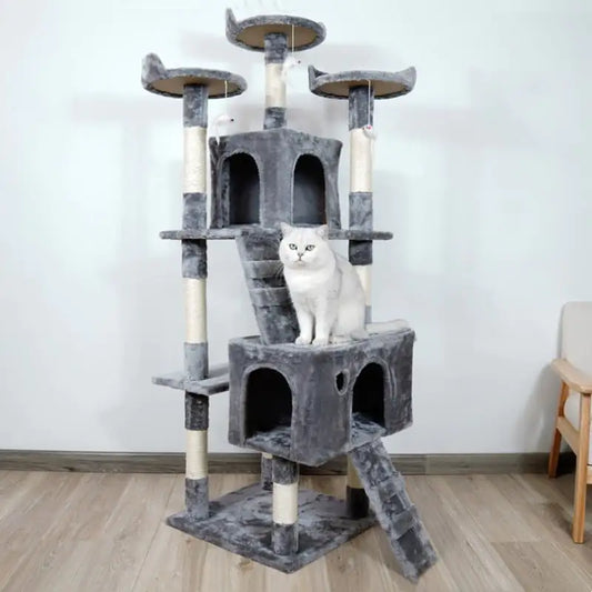 Large Cat Tree with Climbing Frame – Multi-Level Cat Tower with Sisal Posts, Platforms, and Lounging Areas