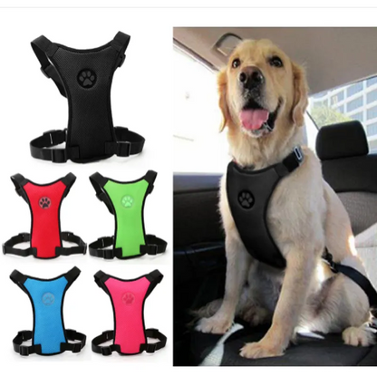 Breathable Mesh Dog Car Safety Harness – Adjustable Chest Strap for Comfort and Protection (Multi-Use Design)