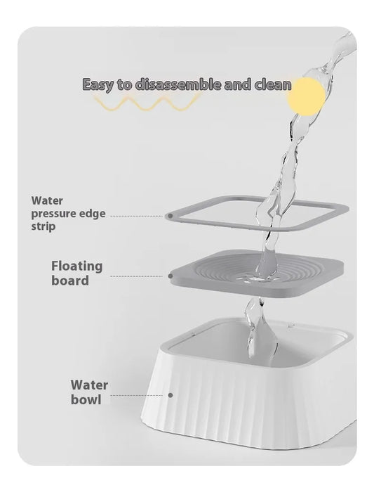 Floating Pet Water Bowl – Splash-Proof, Anti-Tip Design with Large 1300ml Capacity for Dogs and Cats