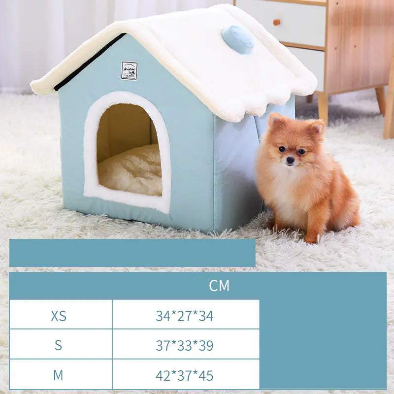 Cozy Cat and Dog Kennel House – Soft Cloth Pet Bed in Multiple Colors (S, M, L)