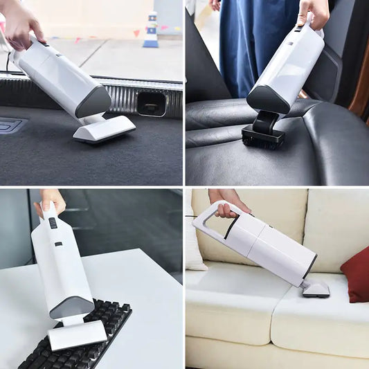 Wireless Rechargeable Handheld Vacuum Cleaner – Powerful 36000 RPM Portable Cordless Cleaner for Home & Car (Black/White)