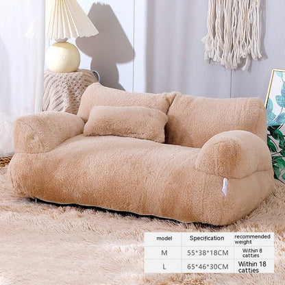 Luxurious Plush Cat Bed – Soft Elevated Pet Bed for Cats and Small Dogs