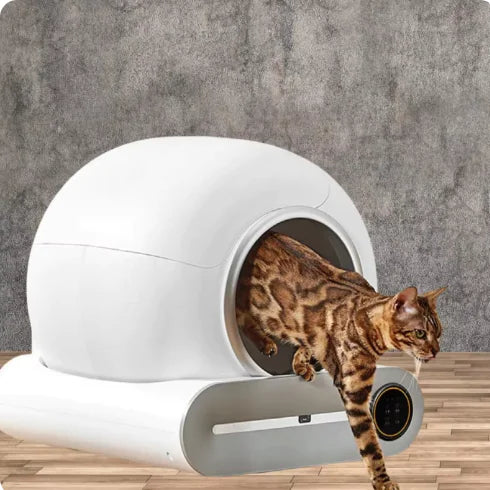 Smart Automatic Cat Litter Box – Self-Cleaning, Oversized Design for Hassle-Free Cat Care (White)